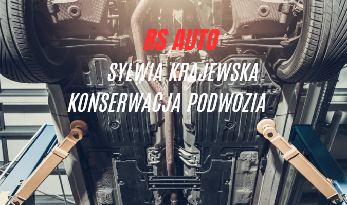 Podwozie samochodu na podnośniku – konserwacja antykorozyjna w RS AUTO